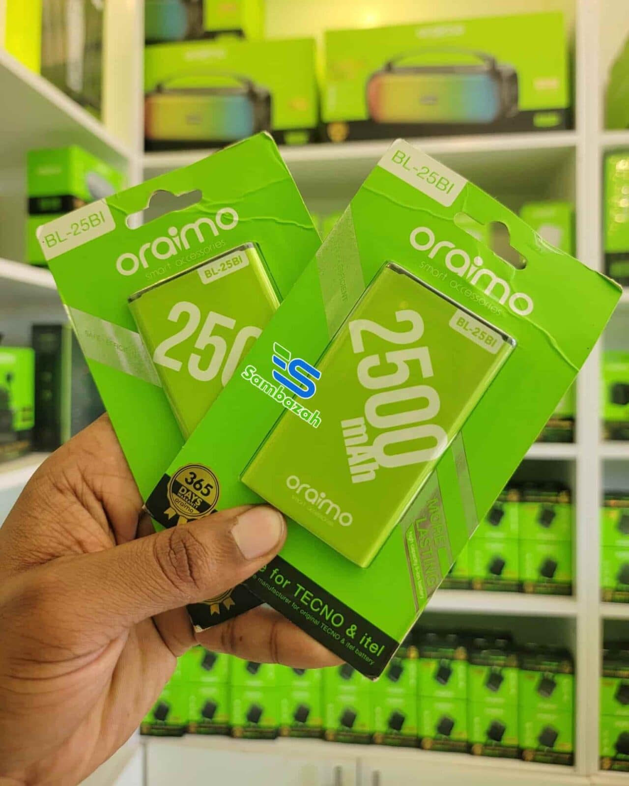 Oraimo-battery-2500-Mah, available in Tanzania through Sambazah