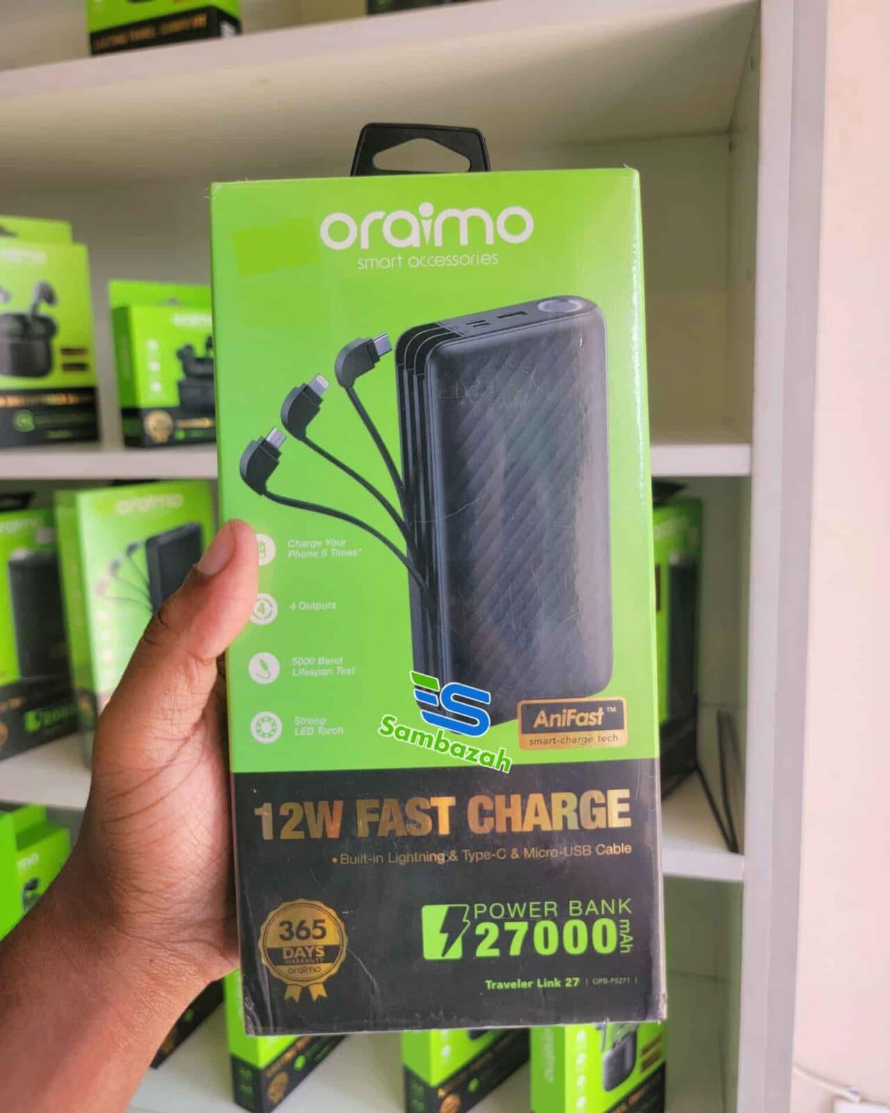 Oraimo Traveler link 27 power bank available in Tanzania through Sambazah