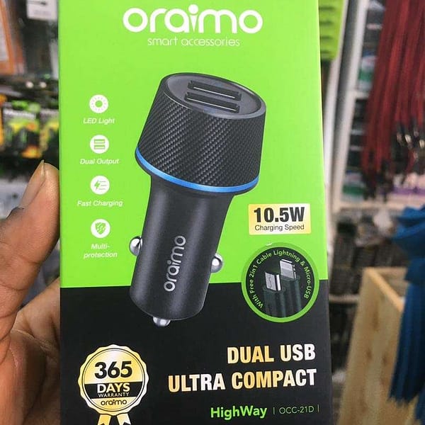 Oraimo Car charger - Tsh 15000 available in Tanzania through Sambazah