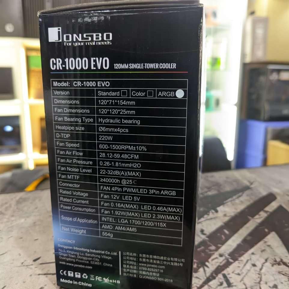 The Jonsbo CR1000EVO is a CPU cooler. It is a very effective solution. It is perfect for PC built. now available in Sambazah in Tanzania